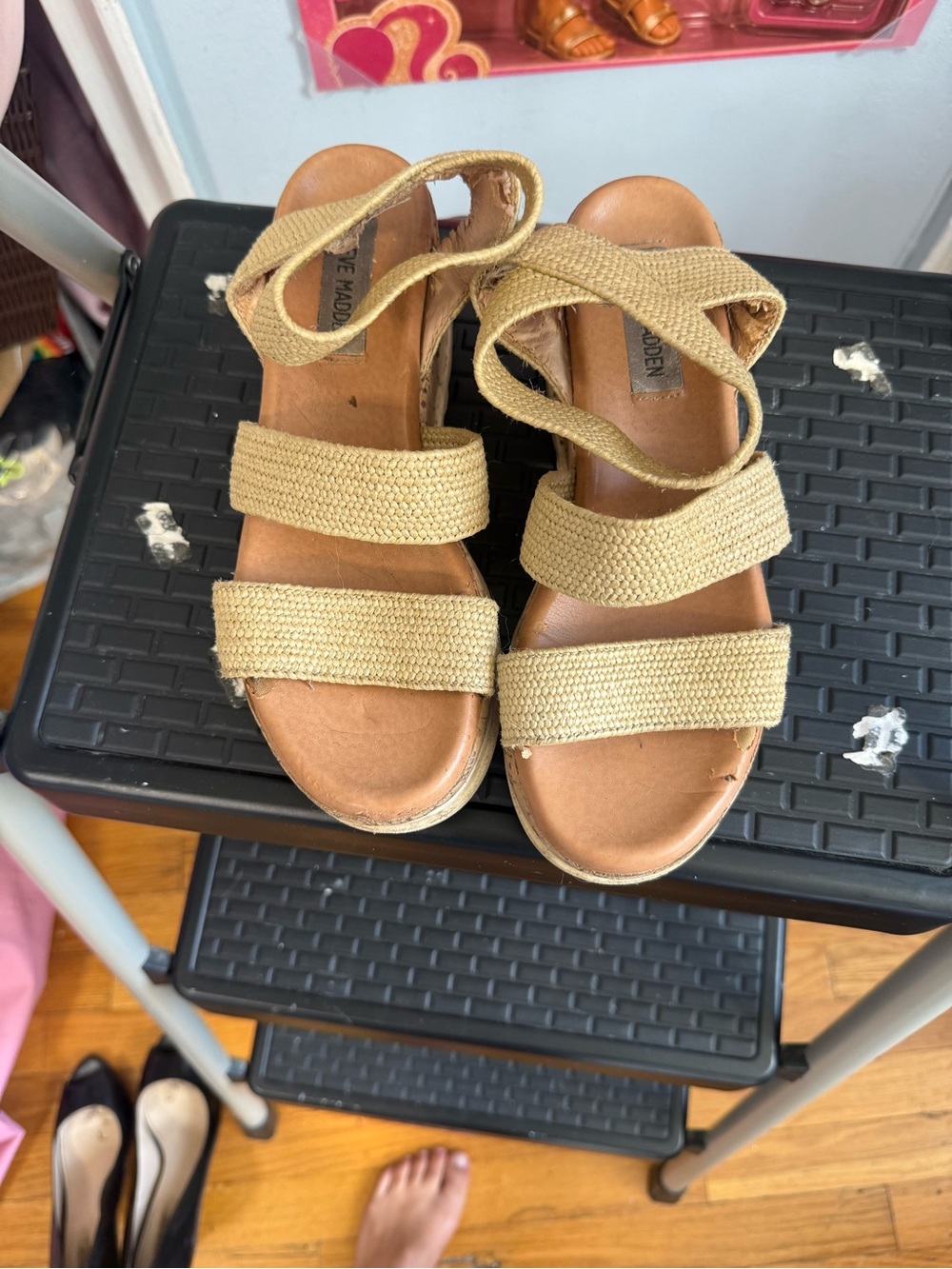 Steve Madden Woven Tan Sandals